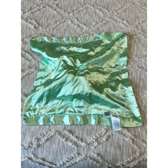 Carters Child of Mine Sweet Little One Elephant Green Minky Satin Lovey - Picture 3 of 8